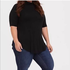 Super Soft Black Turtleneck Tunic Jersey Torrid